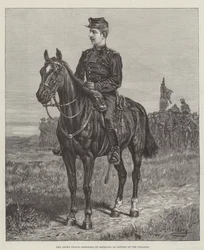 De kroonprins Ferdinand van Roemenië als kapitein van de Venatori